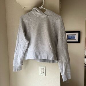 Lululemon Loungeful Cropped Hoodie - Size 8, Heathered Core Ultralight Gray